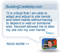 It is critical that I am able to adapt and adjust to site trends and client needs without having to depend or wait on someone else. Neoreef allowed me to take my site into my own hands.
